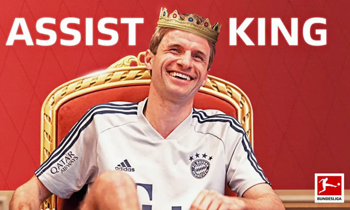 Vua kiến tạo Bundesliga 2019/20: Thomas Muller bỏ xa Jadon Sancho